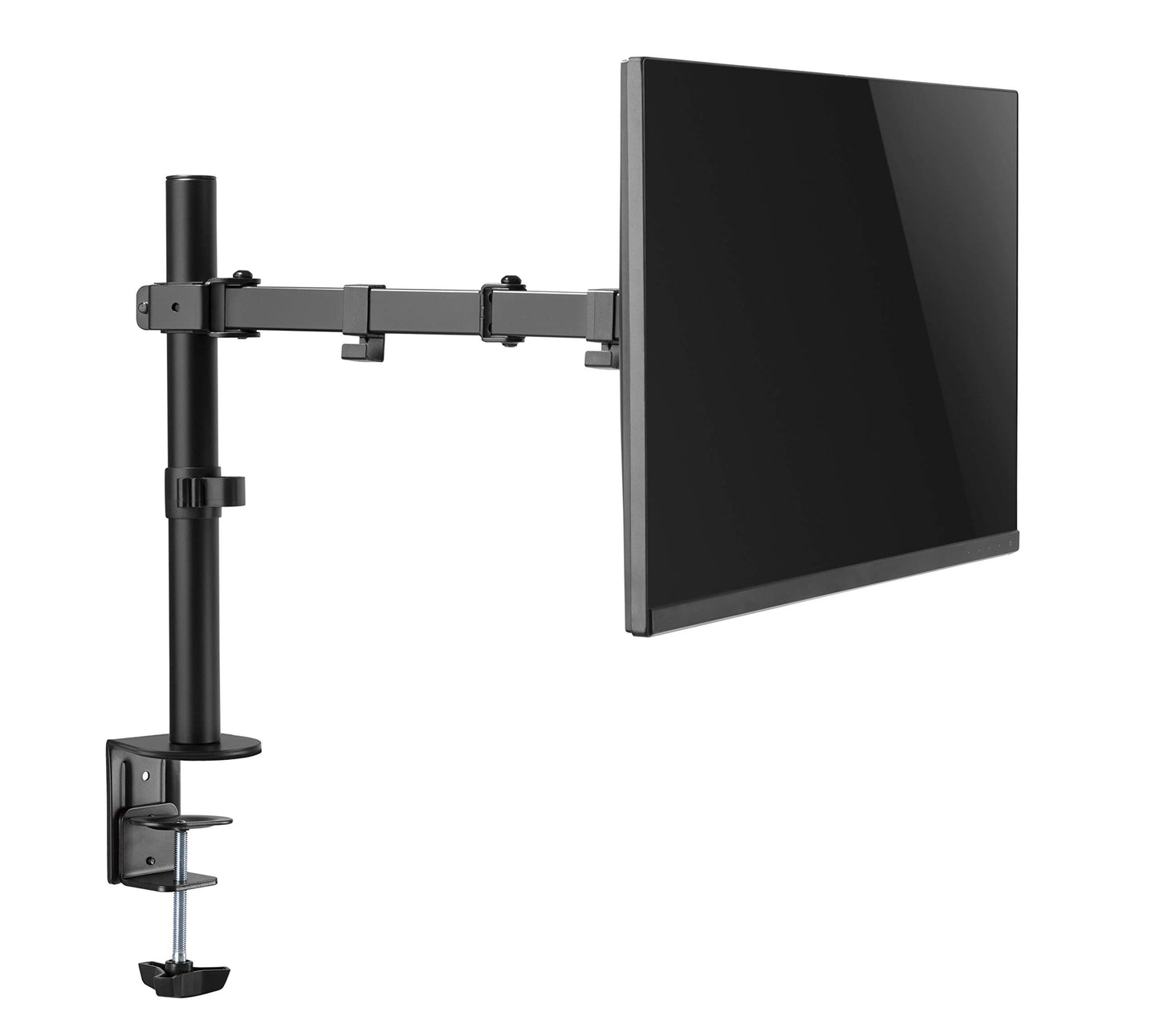 Amer Single LCD Monitor Desk Mount Stand Fully Adjustable/Tilt/Articulating for 1 Screen up to 32" (EZCLAMP), 1 Monitor (up to 32") Desk Clamp