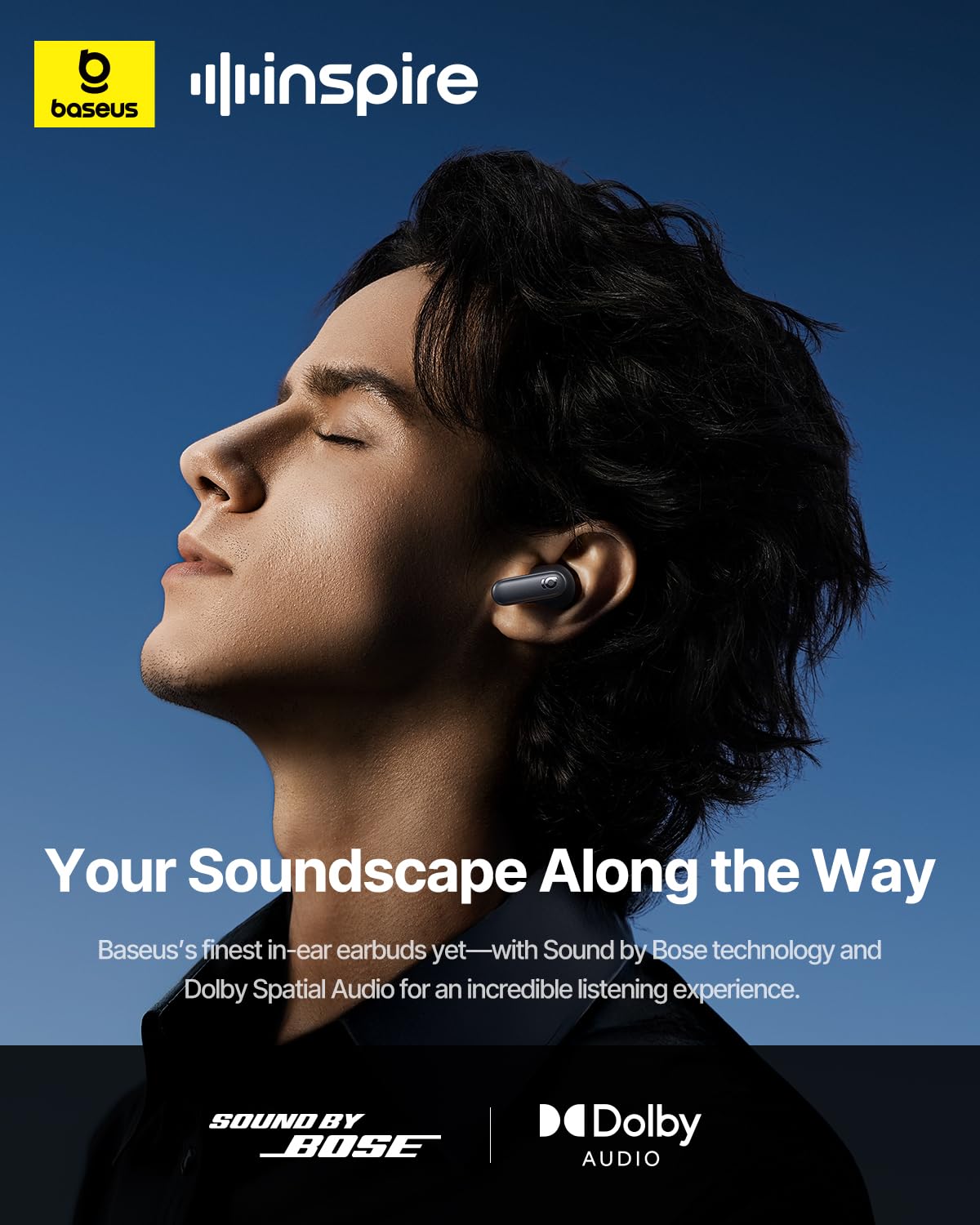 Baseus Inspire XP1 Adaptive Noise Cancelling Earbuds, Sound by Bose, Dolby Audio, Premium Real-Time Adaptive ANC, Adaptive Tuning Sound, Natural Fit…