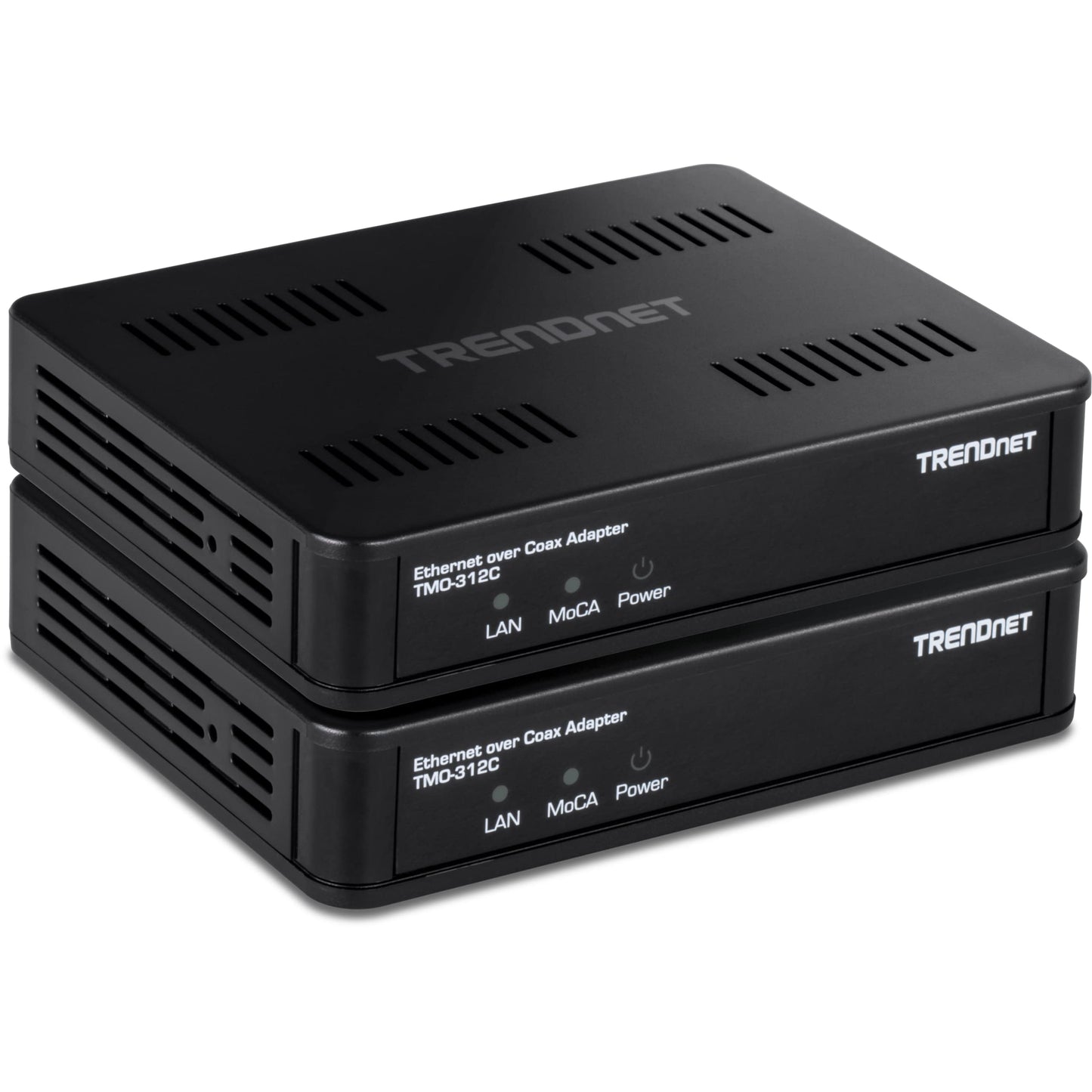 TRENDnet Ethernet Over Coax MoCa 2.5 Adapter (2-Pack), TMO-312C2K, Backward Compatible with MoCA 2.0/1.1/1.0, RJ-45 Gigabit LAN Port, Supports Net