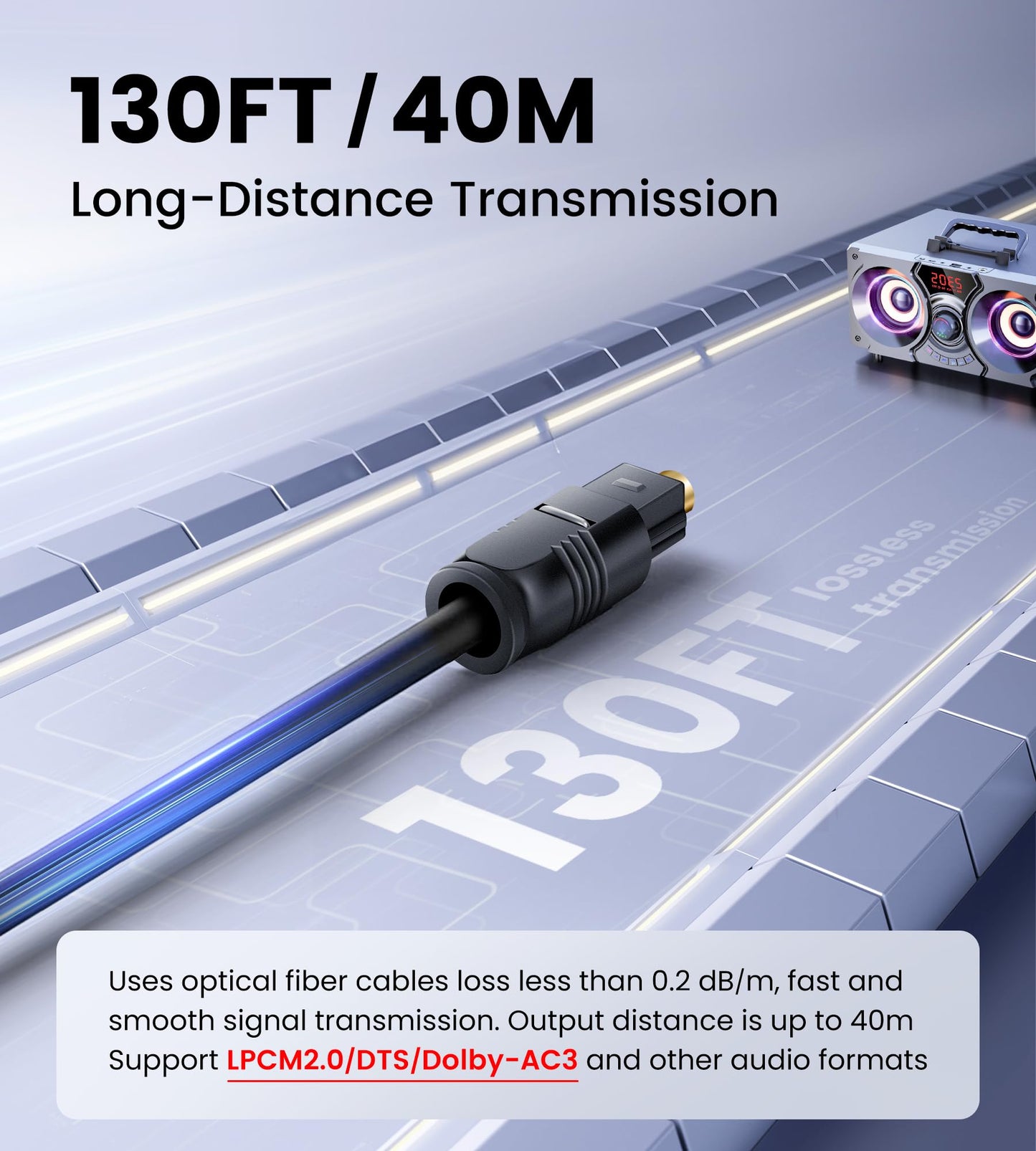 NEWCARE Optical Audio Splitter 1 in 3 Out,SPDIF Toslink Digital Optical Audio Cable Splitter 1x3 Support LPCM2.0 Doldy Digital & DTS 5.1