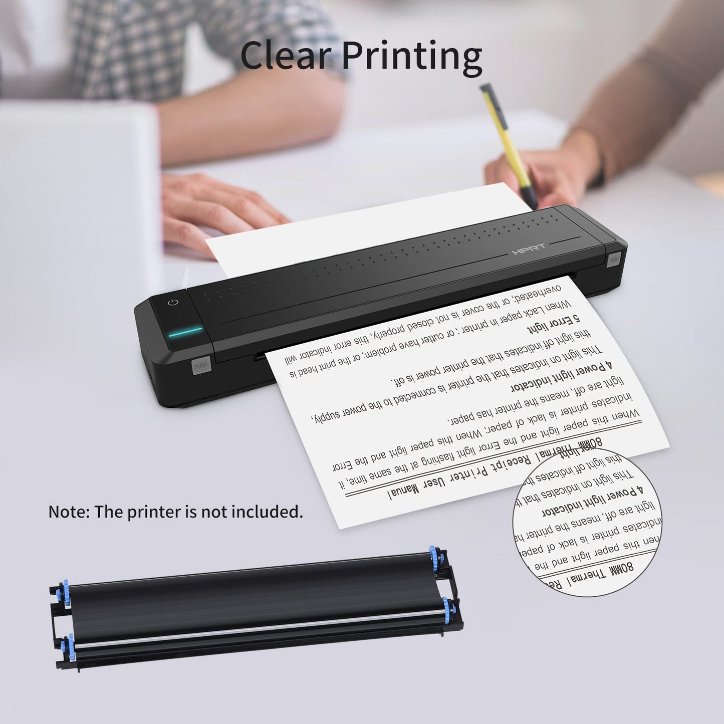 LANRU Thermal Ribbon 2 Rolls Thermal Transfer Ribbon with RFID Funtion for MT800 Portable A4 Thermal Transfer Printer