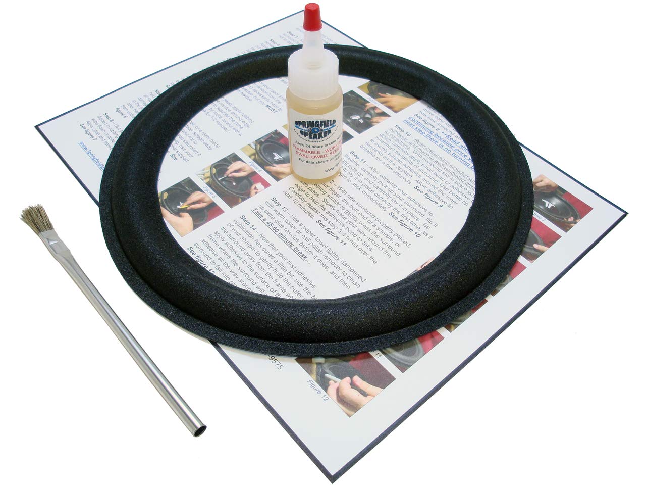 Springfield Speaker 10" Foam Surround Edge Repair Kit - 1 Speaker Kit - Compatible with Advent Legacy, Legacy II, Legacy III, Maestro A1099, A1010