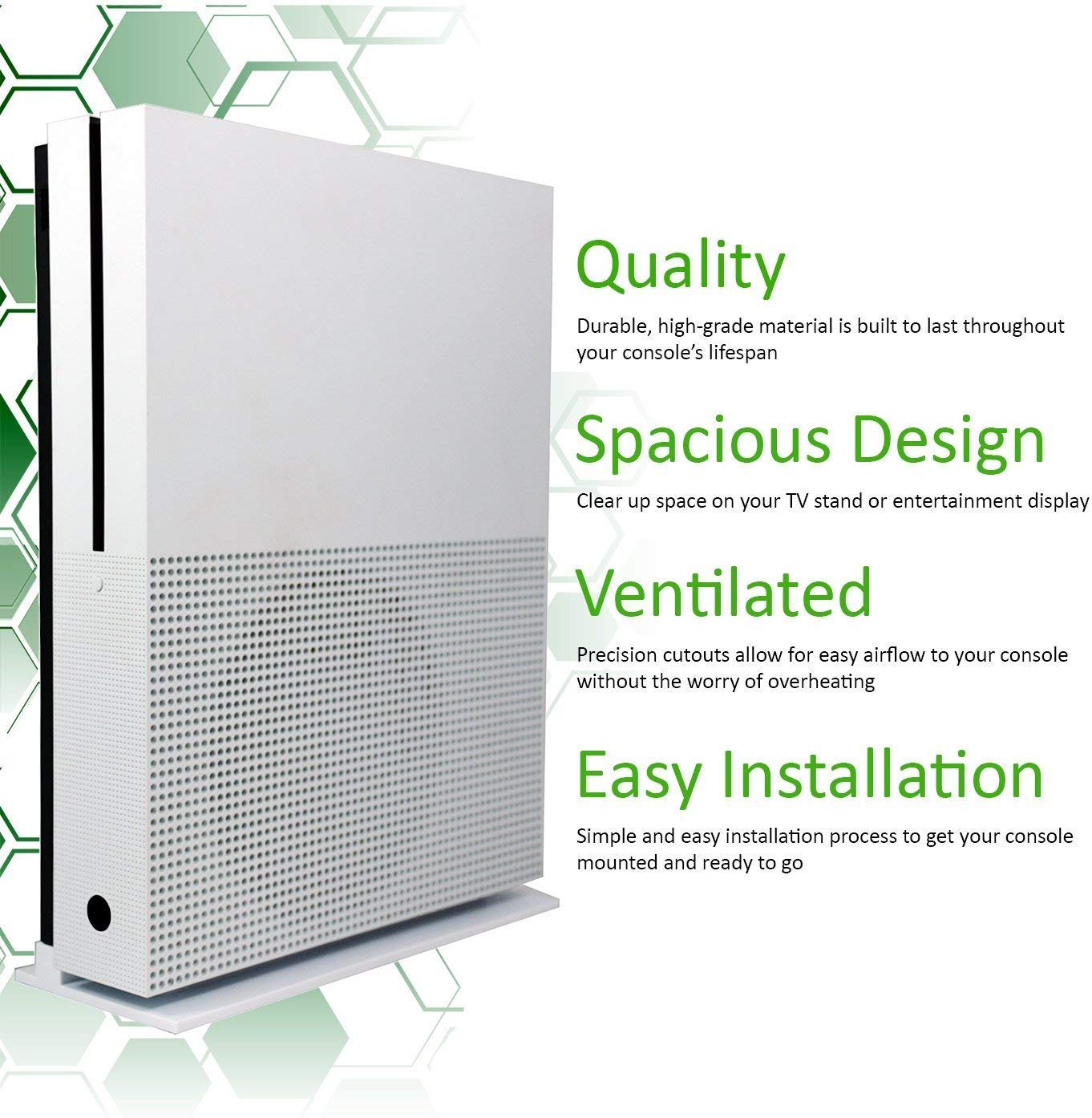 KlsyChry Vertical Stand for Xbox One S Console-White