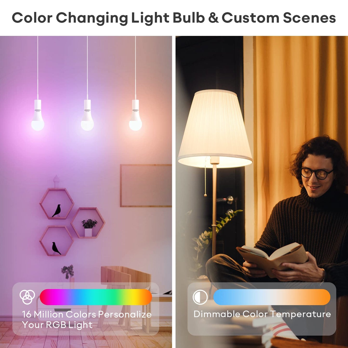 VOCOlinc Smart Light Bulb Works with Apple Homekit, Alexa, Google Home, Dimmable WiFi Smart Bulbs, 850 Lumens, E26 LED Smart Bulb 60 Watt Equivalent