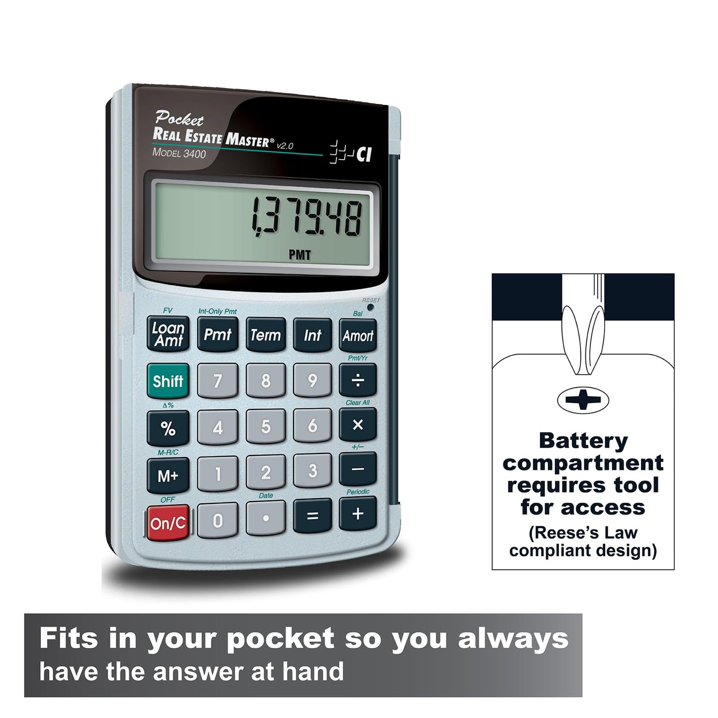 Calculated Industries 3400 Pocket Real Estate Master Financial Calculator