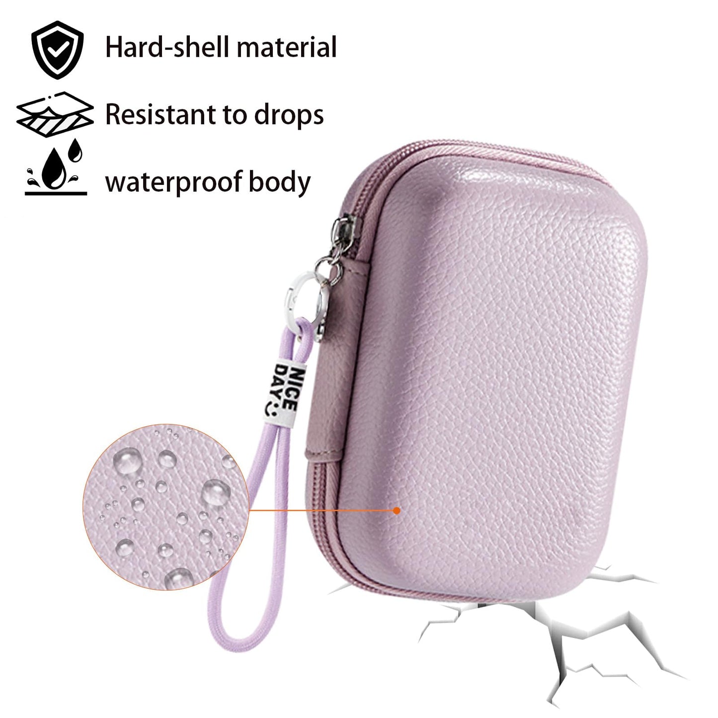 VNEIRY portable came cases Digital Camera Case for CAMKORY, Kodak, Canon & More - Small Travel Compact Pouch with Mesh Pocket for Accessories & SD