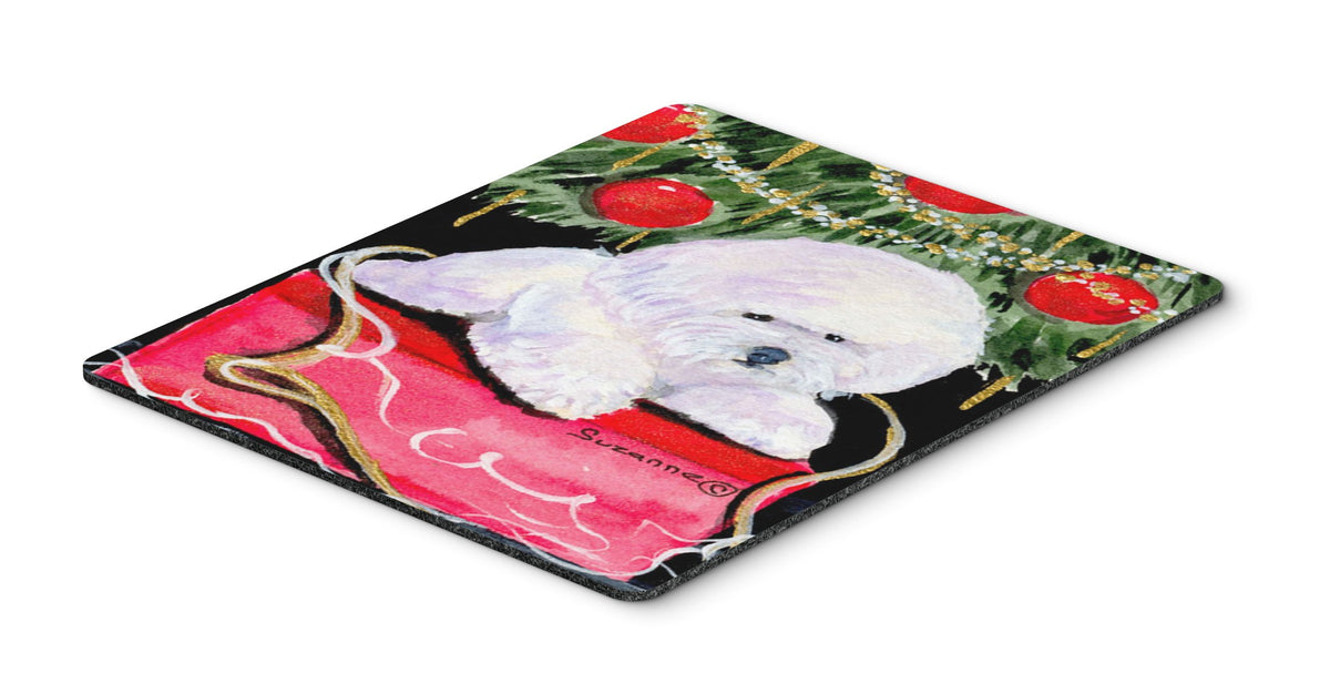 Caroline's Treasures SS8957MP Christmas Tree with Bichon Frise Mouse Pad, Hot Pad or Trivet for Home Office Gaming Working Computers Laptop Mouse
