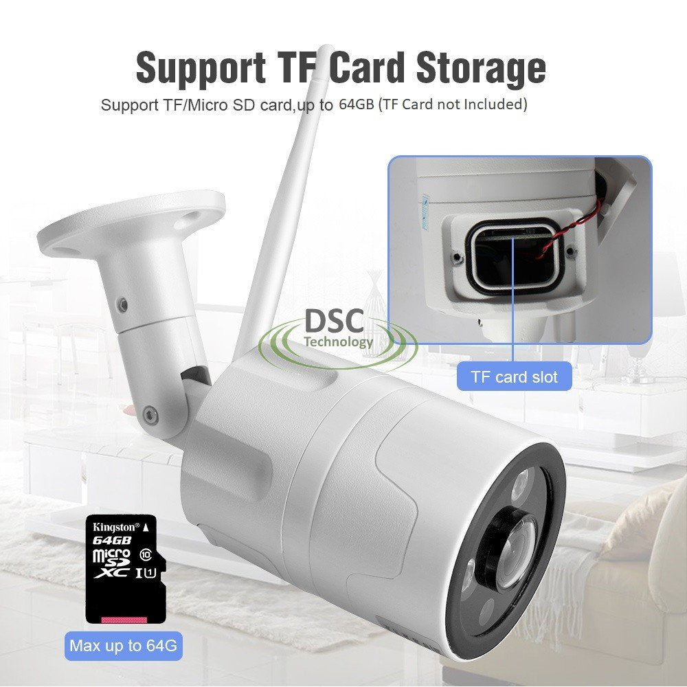 HD 5.0MP Bullet IP Camera WiFi Wireless Security CCTV Camera Fisheye Lens 180 Degrees View IR 20M Outdoor P2P APP CamHi Built-in 32GB SD Card