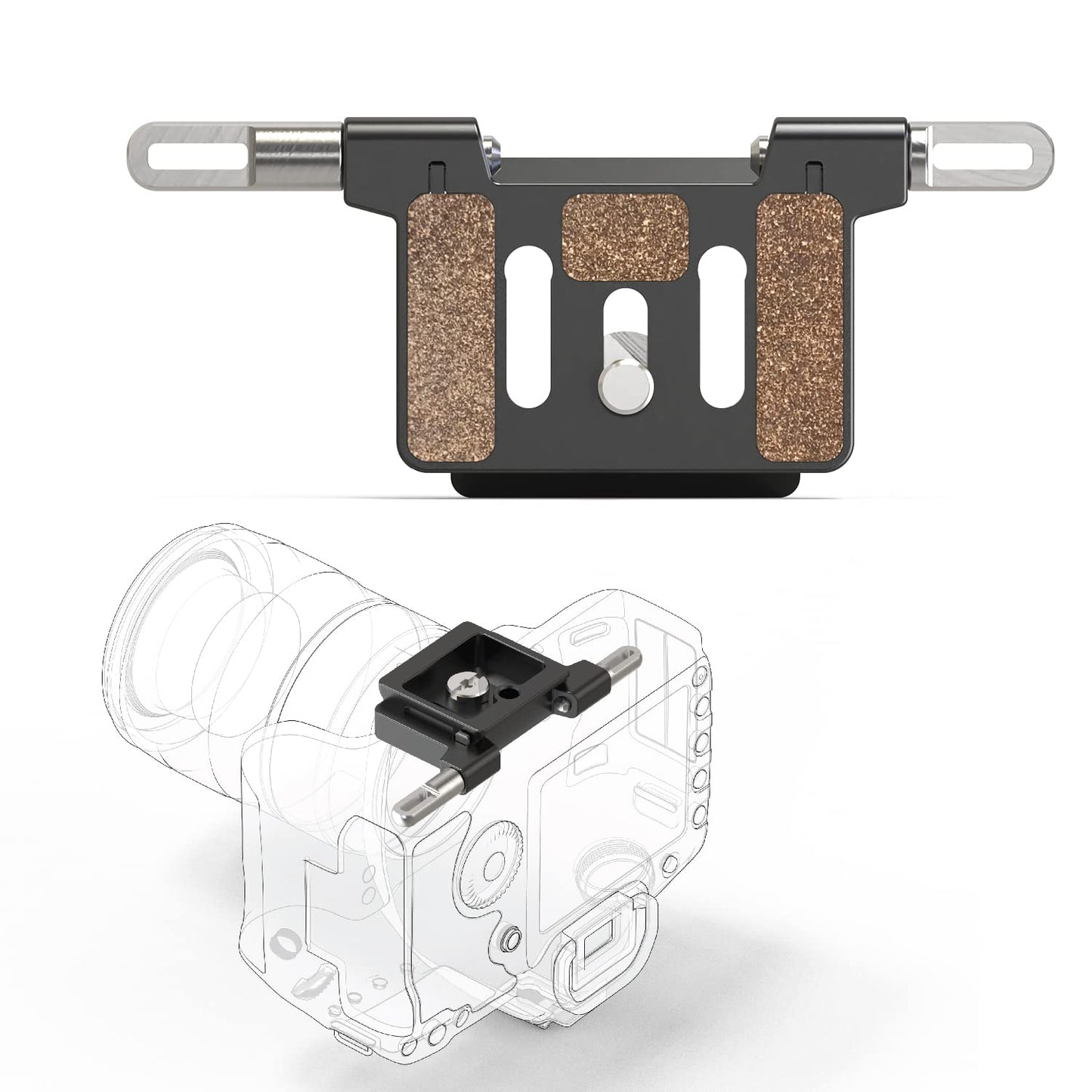 Kamerar EasiPlate Tripod Quick Release Plate, Arca-Swiss baseplate Compatible, Universal Camera Strap Plate, Camera Tripod Mount Adapter, Camera