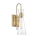 NUVO 60/6857 Bahari 1-Light Fixture Wall Sconce, Vintage Brass