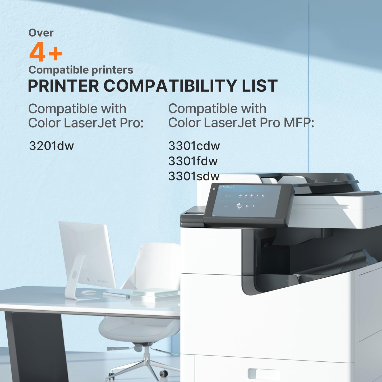 E-Z Ink 218X with Chip Compatible for HP 218X Toner Cartridges 4 Pack 218A Toner for HP Color LaserJet pro MFP 3301fdw Toner 3301cdw 3201dw 3301sdw