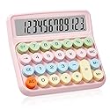 PIAMIG Desktop Calculator with Large LCD Display, 12 Digits Big Button Easy to Use Auto Power Off Basic Calculator for Home, Office & School (Pink)