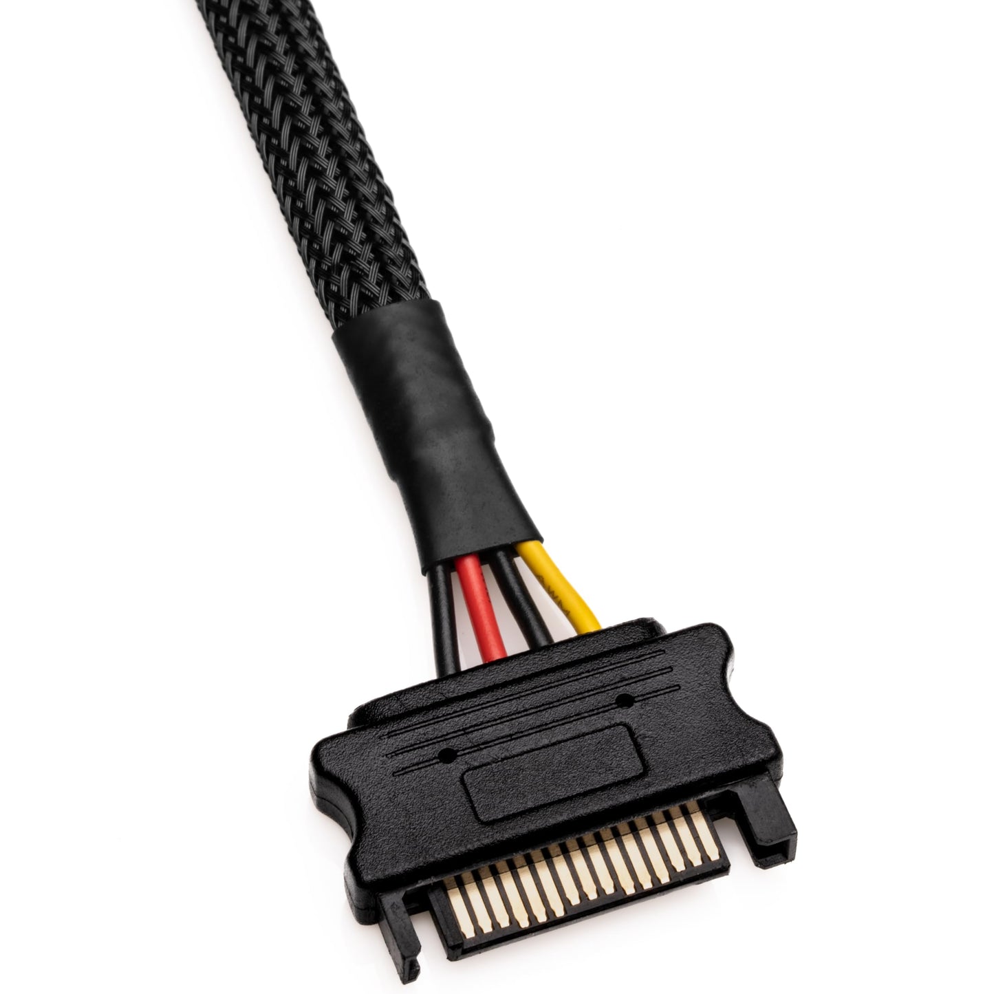 CRJ 15-Pin SATA Power Extension Cable - 24-inch (60cm), Black Sleeved - SSD, HDD SATA Power Extension for ATX Power Supplies