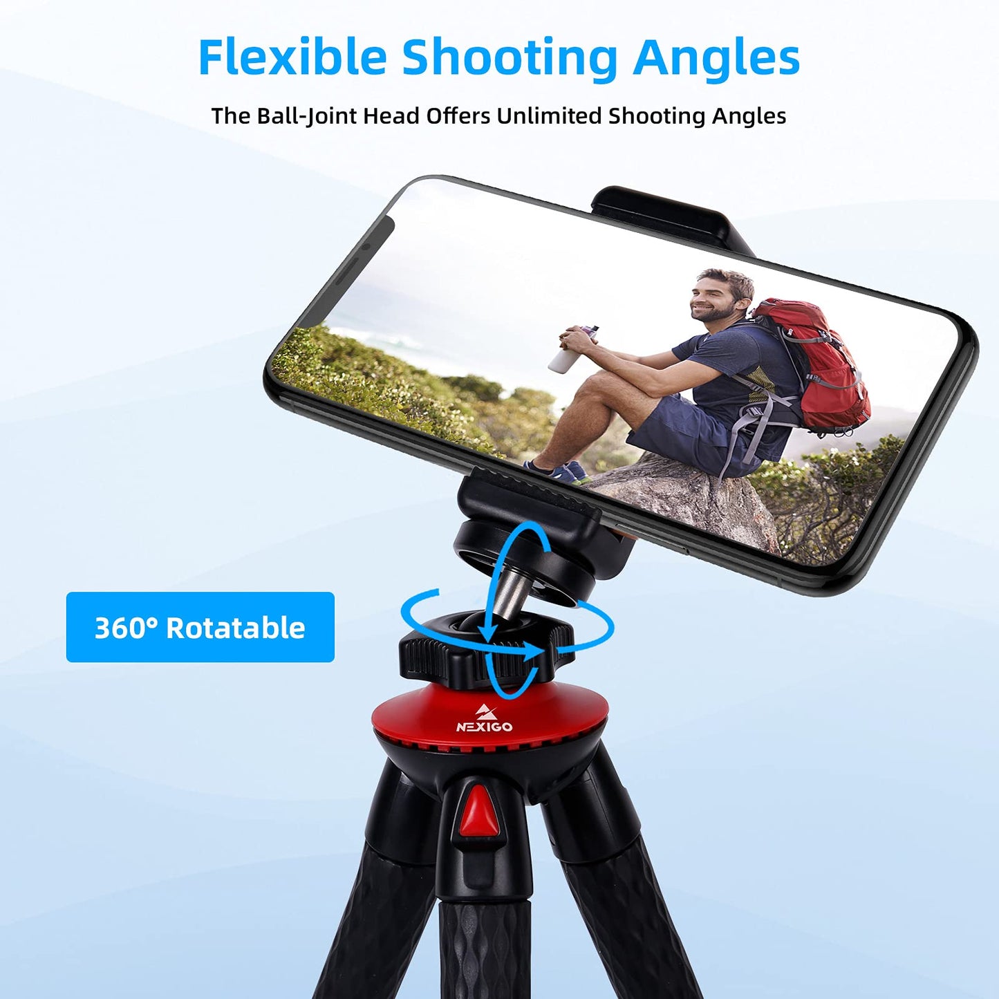 Mini Tripod for Camera/Phone/Webcam, NexiGo Flexible Camera Tripod Stand, Compatible with NexiGo Logitech Webcam C920 C922 Brio iPhone/Android/Camera