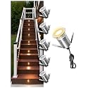 MALORY Low Voltage Deck Light 6-Pack, 1W 80 Lumens Landscape Lighting, ?35 mm Recessed LED Outdoor Step Stair Lights, Full 304 Stainless Steel Deck