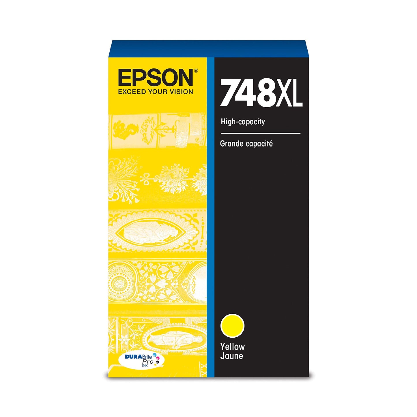 EPSON 748 DURABrite Pro Ink High Capacity Yellow Cartridge (T748XL420) Works with WorkForce WF-6530 WF-6530, 6590, 8590, 6090, 8090