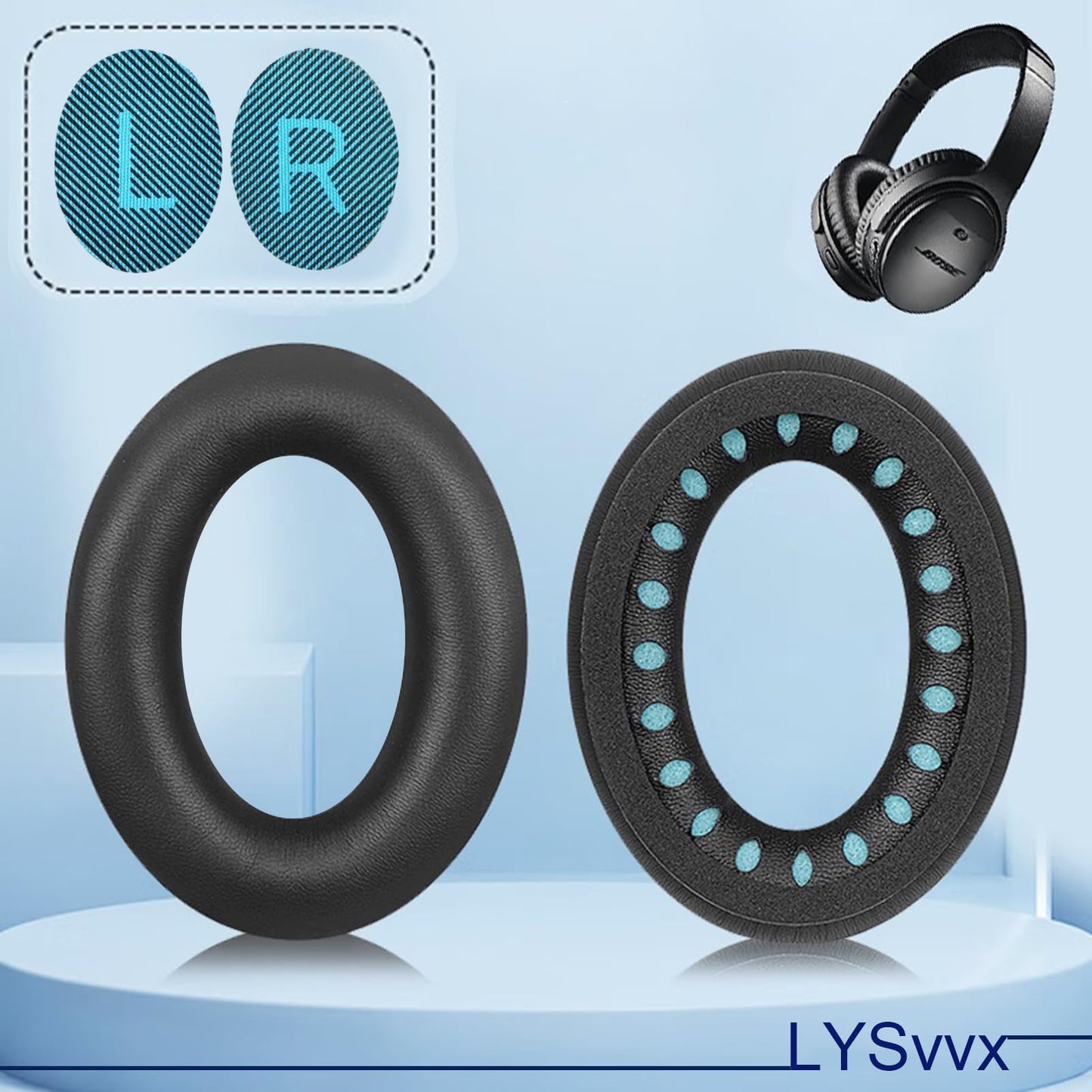 QC35 Ear Pads - Replacement Earpads for Bose QuietComfort 35 II and QC35 Headphones & More(Black)
