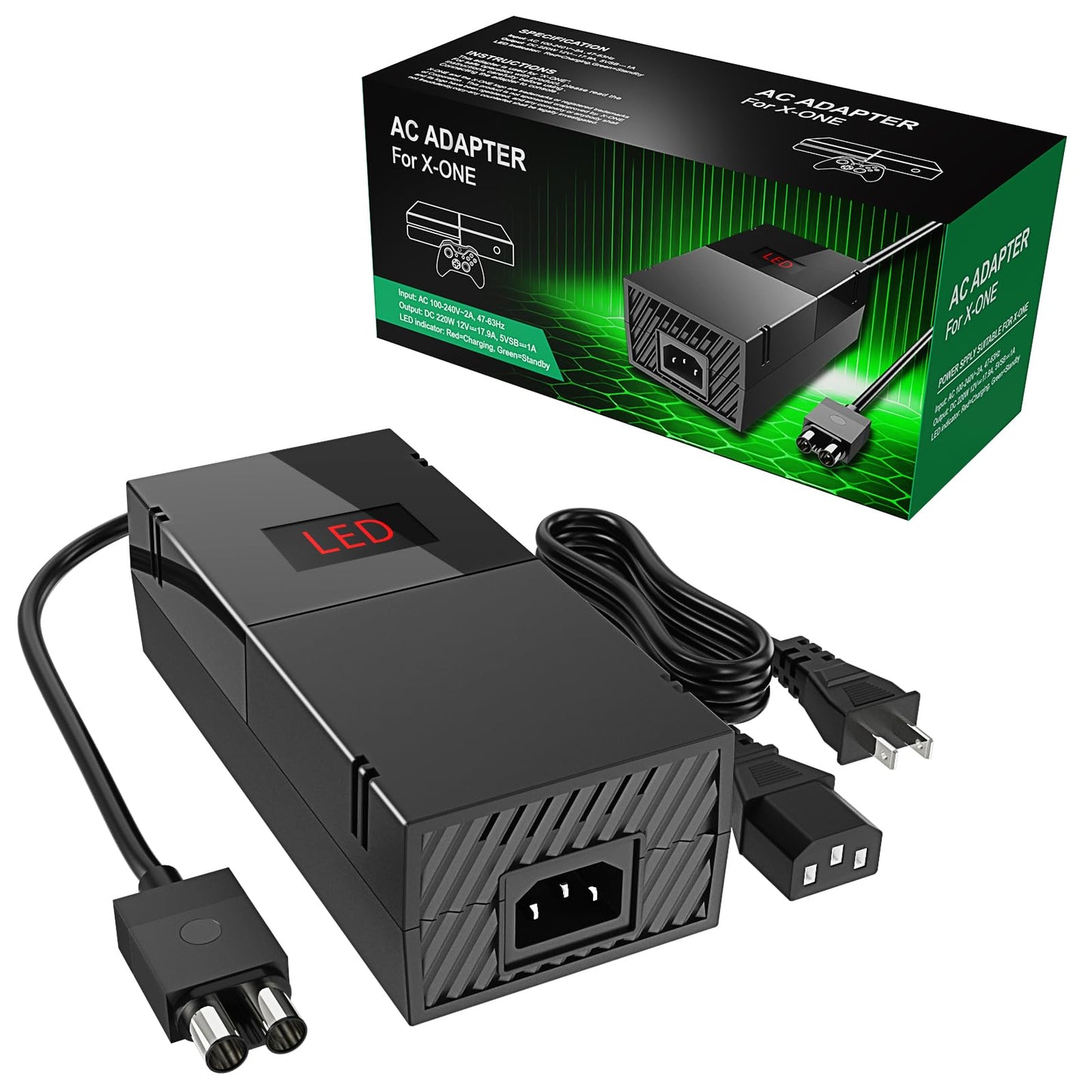 Power Supply for Xbox One, Lyyes Xbox one Power Brick Fast Charger 100-240V Updated Version