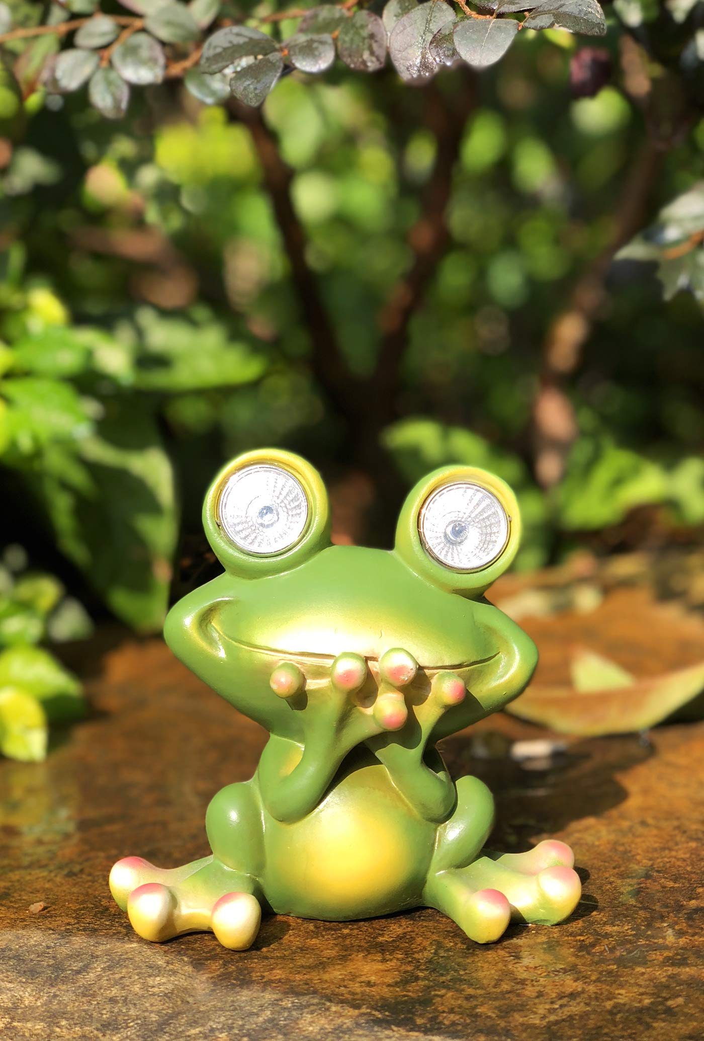 TIBLEN Solar Powered Frog Outdoor LED Garden Light Decor (Speak - NO)