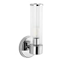 JONATHAN Y 6" Chrome 1-Light Modern Mid-Century LED Vanity Light Sconce for Bathroom, Hallway, Bedroom Wall Mounted Fixture with Striped Clear Glass