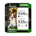 934XL/935XL Ink Cartridge 5-Pack Replacement for HP 934 and 935 Combo Pack Compatible with HP Officejet Pro 6230 6830 6835 Officejet 6800 6812 6815