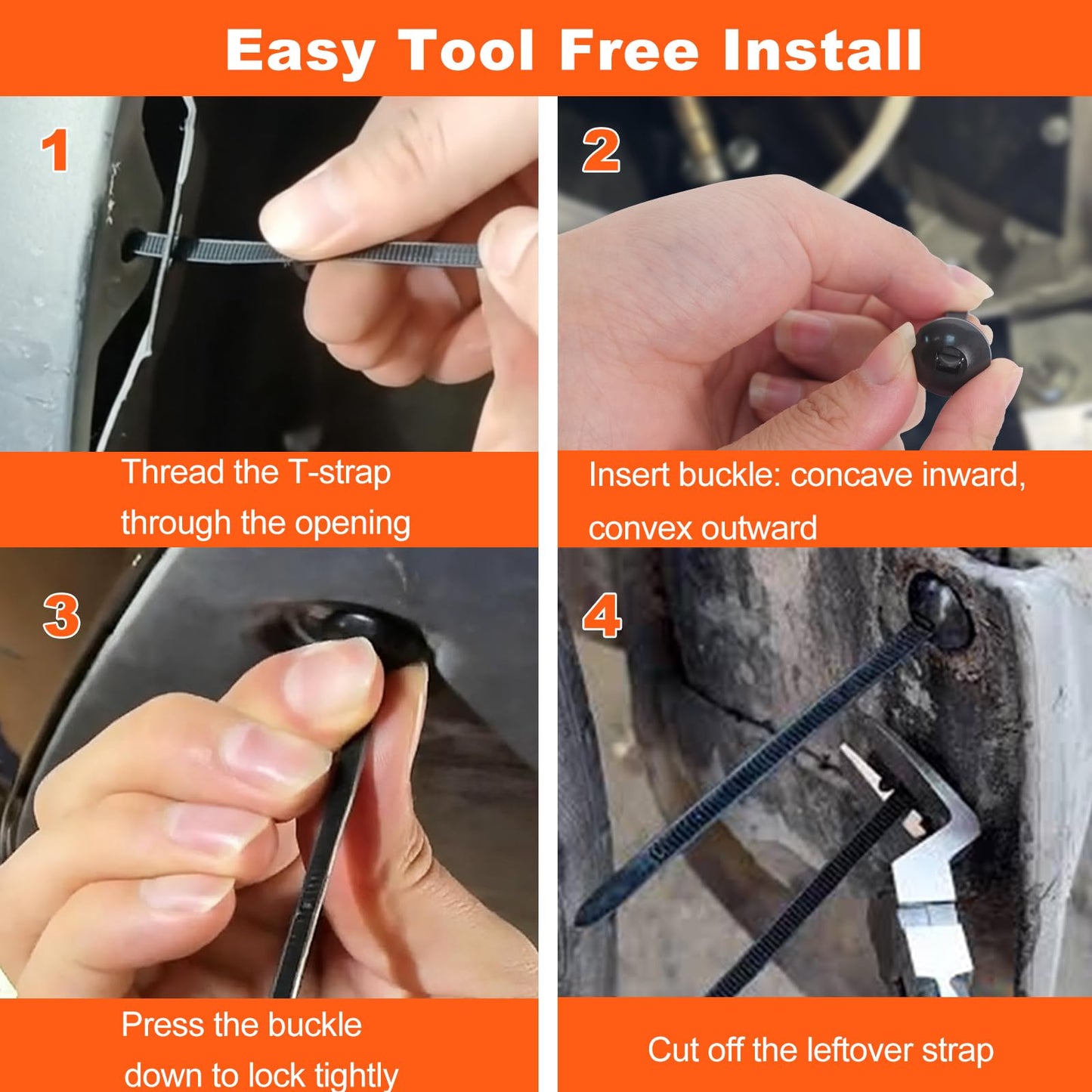 Nylon Universal Cable Tie Buckle 2026 Upgraded,Heavy Duty Self-Locking Rivet Zip Ties,Multi-Usage Cable Tie Buckle for Car Repair Home Garden