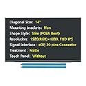 JHK JIEHONGKE New Screen Replacement for Dell Latitude 5400 5401 5410 5411 5420 5430, Non-Touch, 14", eDP/30 pins Connector, FHD IPS 1920X1080, Matte,