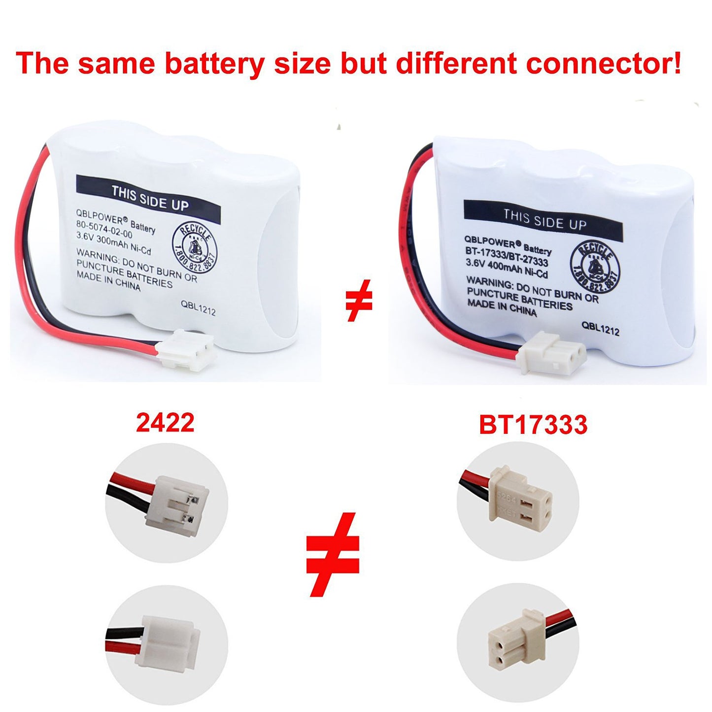 QBLPOWER BT-17333 BT-27333 Handset Telephone Rechargeable Battery 2/3AA 3.6V NI-CD Cordless Phone Battery BT17333 BT27333 BT-17233 BT17233 BT-163345