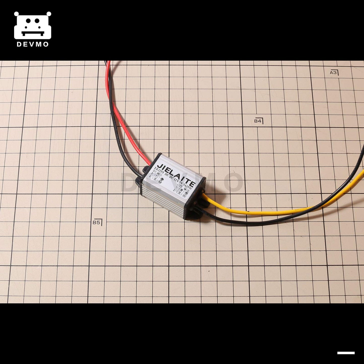 DEVMO Waterproof DC-DC Converter 12V Step Down to 5V USB Power Supply Voltage Regulator Module 3A 15W