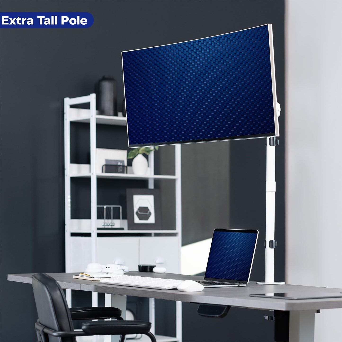 VIVO Single Monitor Desk Mount, Extra Tall Fully Adjustable Stand for 1 LCD Screen up to 32 inches, Ultra Wide Screens up to 38 inches, 22 lbs
