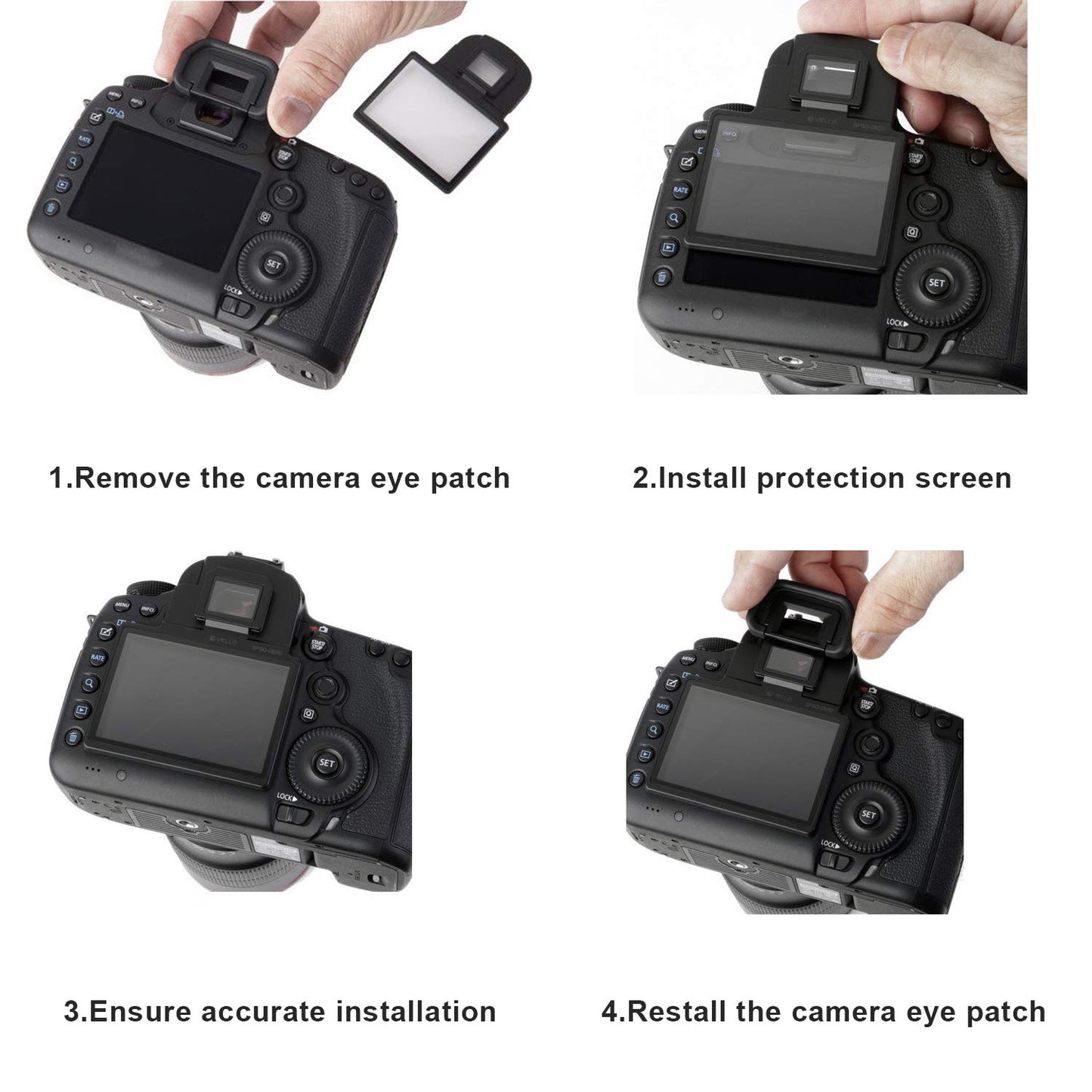 STSEETOP Screen Protector Compatible with Canon 5D Mark III IV with Clip-On Frame - Shatterproof Snap Installation, No Adhesive or Bubbles
