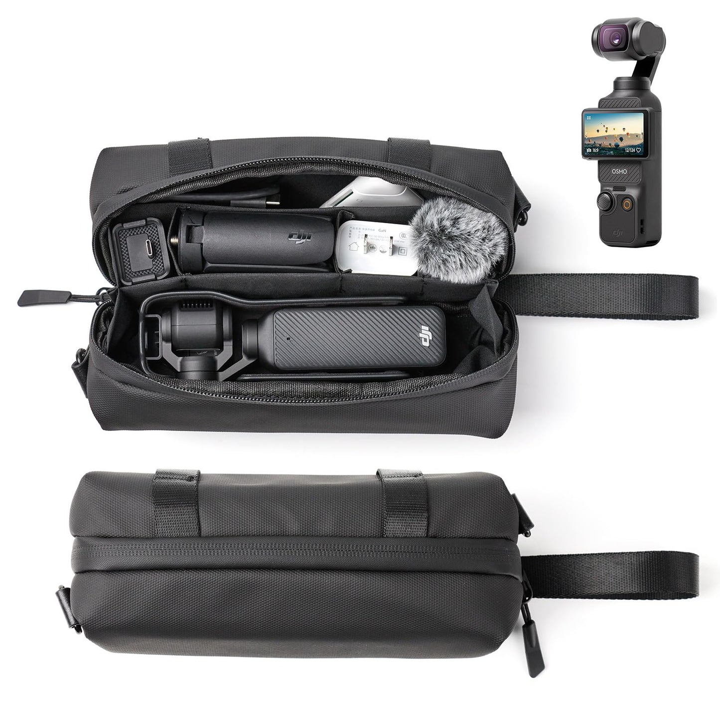 Liboer Carrying Case for Osmo DJI Pocket 3, Multilayer DJI Osmo Pocket 3 Carrying Bag Osmo Pocket 3 Creator Combo Accessories Black