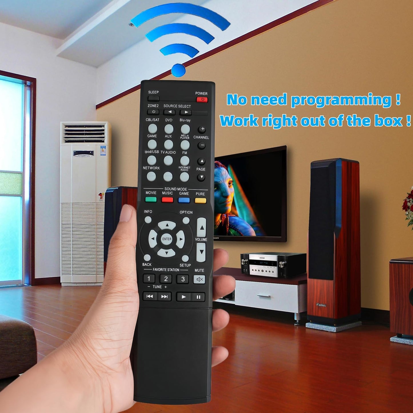 Universal Replacement Remote Control for Denon AVR-X2400H AVR-X3400H AVR-X3000 AVR-E300 AVR-X4400H AVR-X6300H AV Receiver