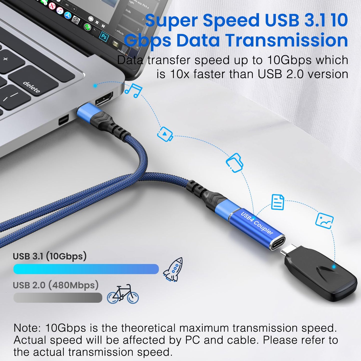 ANDTOBO USB-C Adapter, 3-Pack USB-C to Female Adapter, Supports MagSafe & Fast Charging 100W & Data Transfer