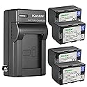Kastar 4-Pack Battery and AC Wall Charger Replacement for JVC GY-HMQ10, GY-HMQ10E, GY-LS300, GY-LS300CHU, GY-HM200, GY-HM200U, GY-HM200HW, GY-HM200SP
