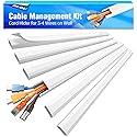 Delamu Cord Hider, Cord Covers for 3-4 Wires on Wall, Large Cable Hider Cable Management, Easy Set up Wire Hiders Wire Covers for Cords on Wall, TV