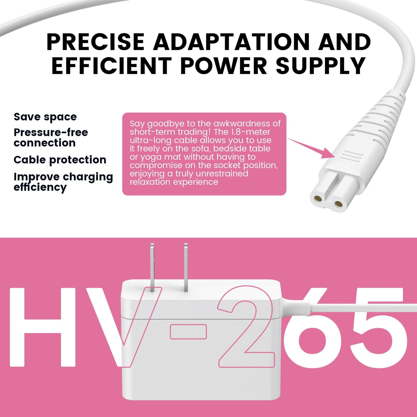 Charger Adapter Compatible with Magic Wand Hitachi Rechargeable Cordless Massager HV-270, Magic Wand Plus HV-265 Replacement Original Power Supply…