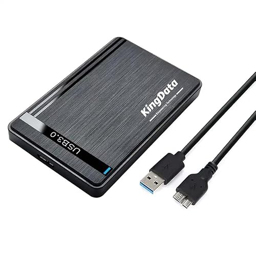 KingData SSD HDD Hard Drive Enclosure 2.5" inch SATA III USB 3.0 Caddy Case External Reader Laptop Fast Data Transfer UASP Cable Included Tool-Free