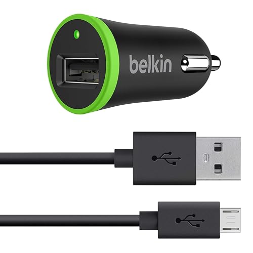 Belkin MiXiT Car Charger + Micro USB Cable, 4 Feet (Black)