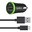 Belkin MiXiT Car Charger + Micro USB Cable, 4 Feet (Black)