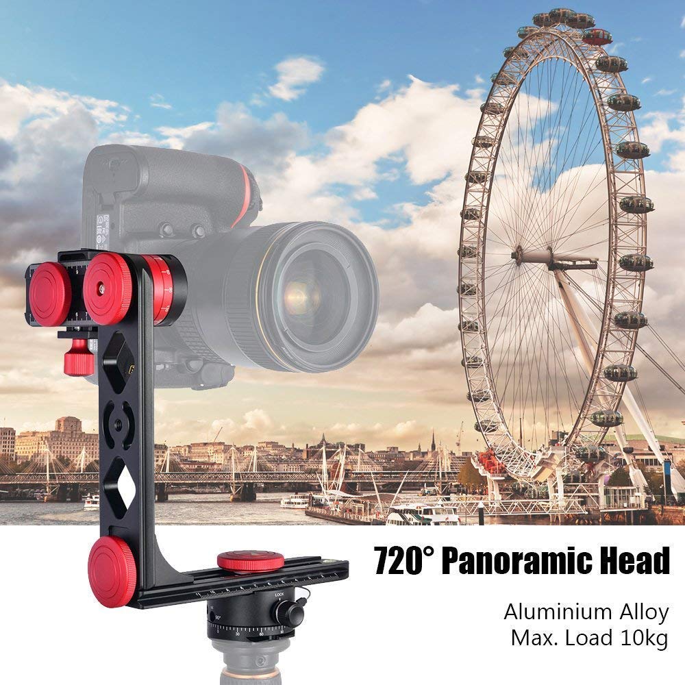 Andoer 720 Degree Panoramic Tripod Head with Arca-Swiss Ball Head Quick Release Plate Max. Load 10kg for Nikon Canon Sony DSLR Camera