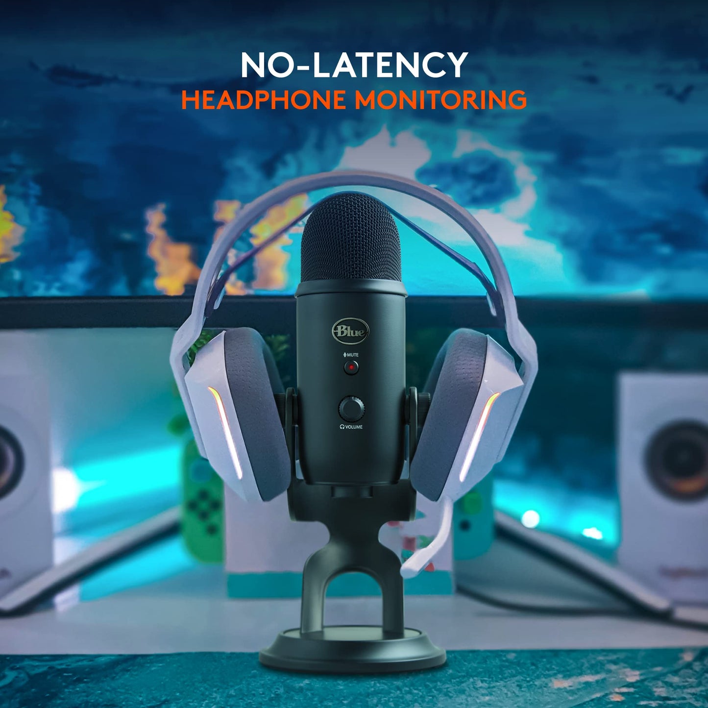 Logitech Creators Blue Yeti USB Microphone for PC, Mac, Gaming, Recording, Streaming, Podcasting, Studio and Computer Condenser Mic with Blue VO!CE