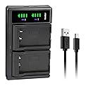 Kastar LTD2 USB Battery Charger Replacement for Ordro HDV-V12, HDV-V88, HDV-Z7, HDV-Z10, HDV-Z16, HDV-Z79, HDV-108, HDV-760, HDV-P72, HDR-AC1