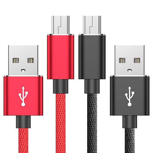 PS3 Controller Charger Charging Cable - 2 Pack 10FT Long Nylon Braided 5 Pin Mini USB Data Sync Cord for Playstation 3, Dualshock 3, PS Move, TI84