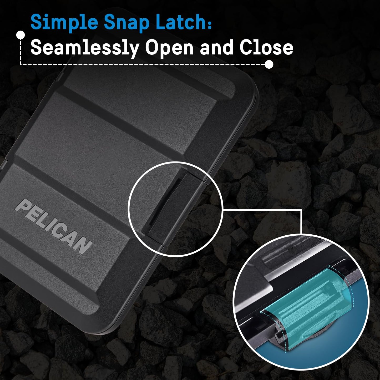 Pelican MagSafe Wallet for iPhone - Heavy Duty MIL-STD Snap-On Phone Magnetic Wallet and Phone Card Holder - Detachable and Slim Hard Case for iPhone