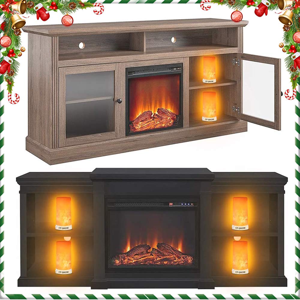PDGROW LED Flame Effect Light, Flame Lamp 4 Modes USB Rechargeable Fire Lights Indoor Campfire Outdoor Decorative Lantern Hanging Lamps Fireplace