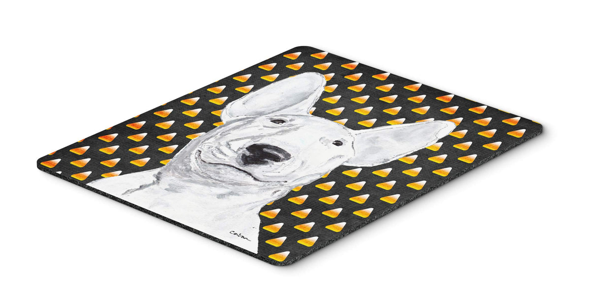 Caroline's Treasures SC9534MP Bull Terrier Candy Corn Halloween Mouse Pad, Hot Pad or Trivet for Home Office Gaming Working Computers Laptop Mouse