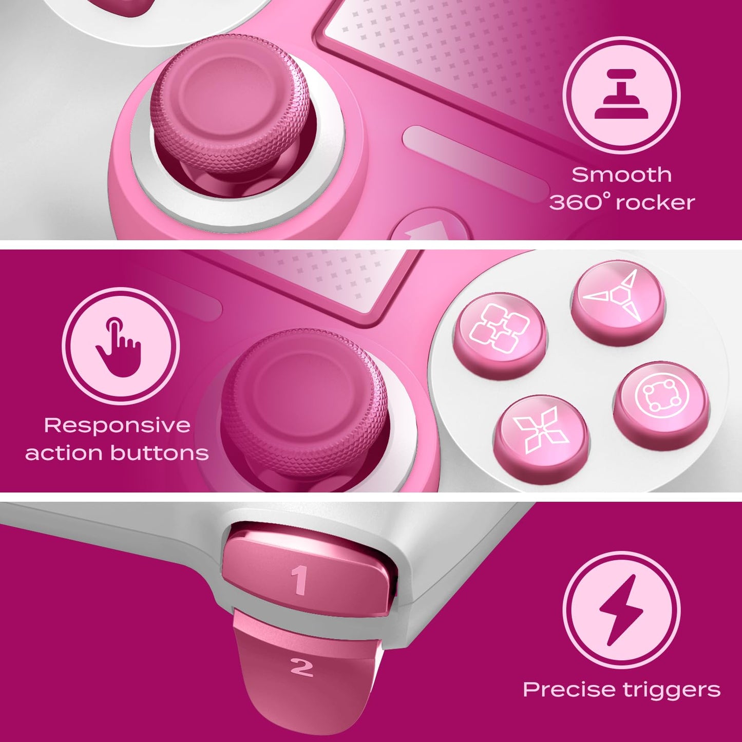 Wireless Controller Compatible with PS4/Pro/Slim, Black ps4 controller with Dual Vibration, 1000mAh Battery, 6-Axis Motion Sensor, Built-in Speaker