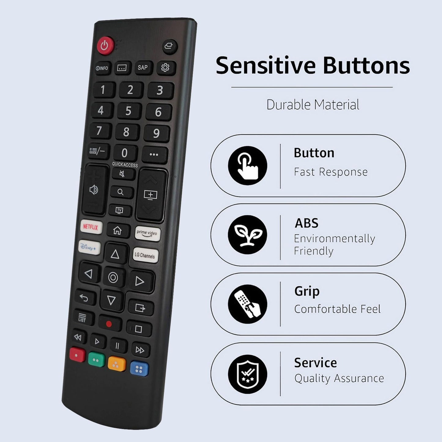 Universal Replacement Remote Control AKB76037601 Compatible for LG Smart 4K TV 65UP7560AUD 70UP7070PUE 70UP7170ZUC 70UP7570AUD, with Disney Plus