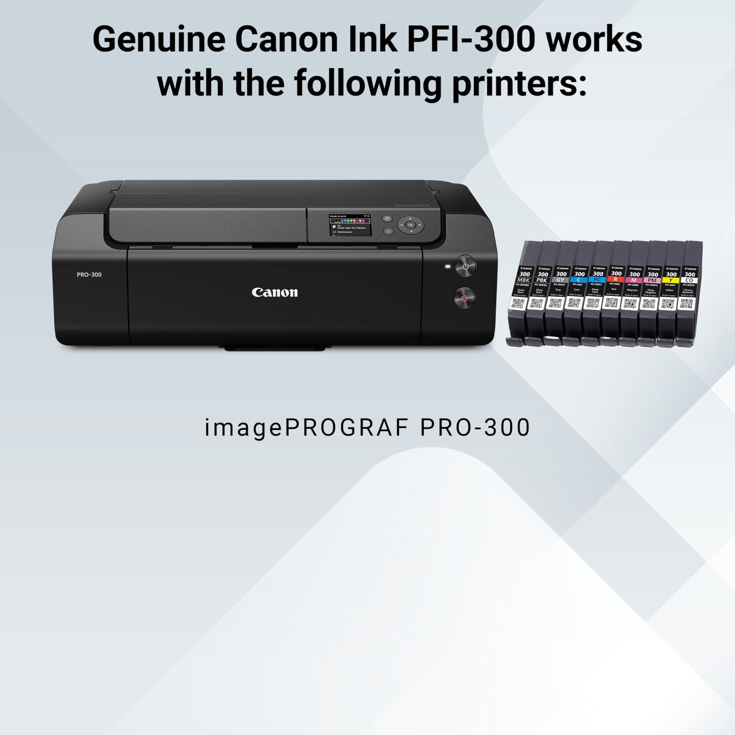Canon PFI-300 Lucia PRO Ink, 10 Ink Tanks, Compatible to imagePROGRAF PRO-300 Printer, Multi, Standard (4192C007)